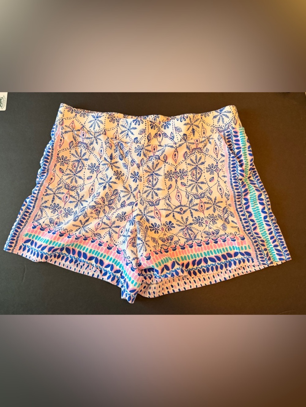 Lilly Pulitzer Blue and Pink Printed Athletic Shorts